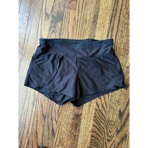 ATHLETA Womens Shorts Black With Zipper Size Small Inseam Of 2.5 Perfect Cond